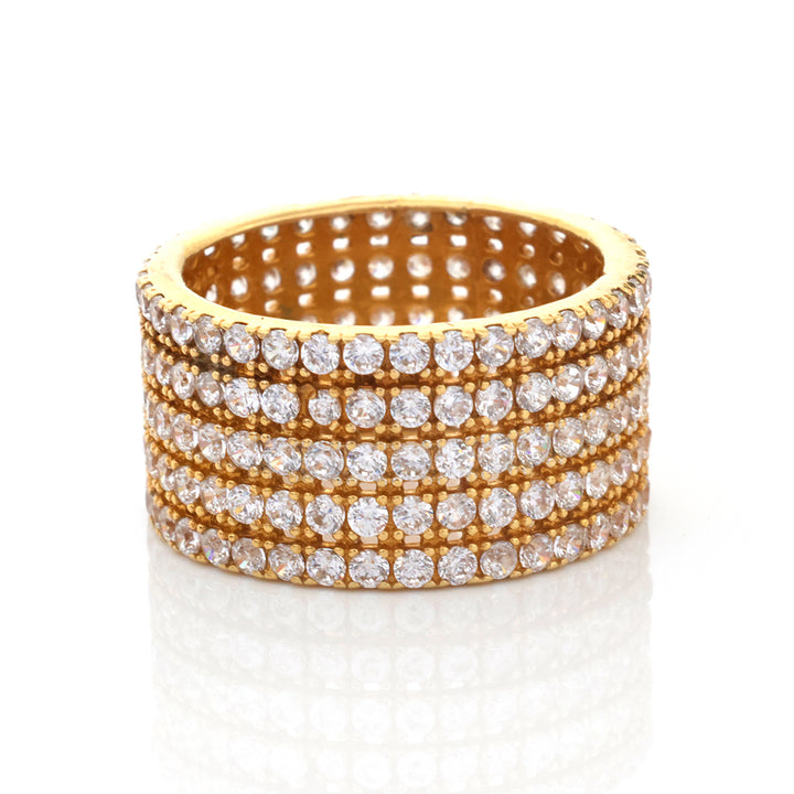 18K Gold Wide Pave Eternity Ring - Zero making charge