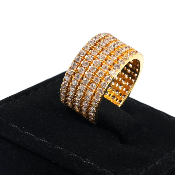 18K Gold Wide Pave Eternity Ring - Zero making charge