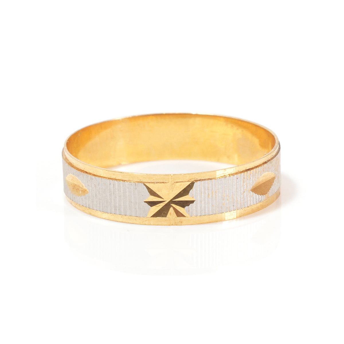 18K Gold Two-Tone Star Accent Ring
