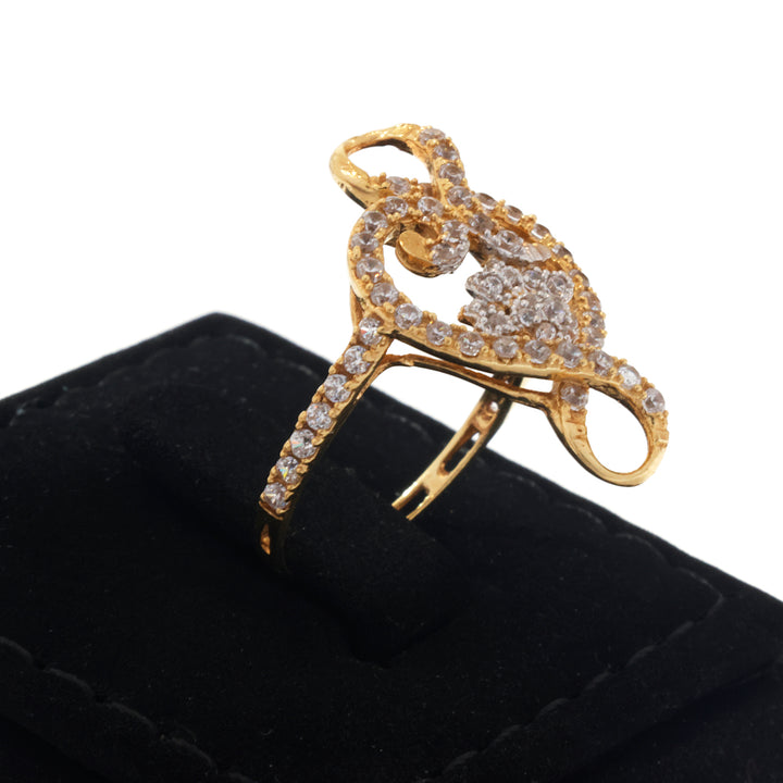 18K Gold Pave Scroll Cluster Ring - Zero making charge