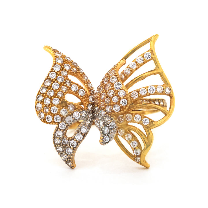 18K Gold Ring – Butterfly Wing Design – Zero Making Charge