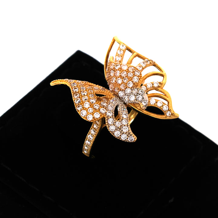 18K Gold Ring – Butterfly Wing Design – Zero Making Charge