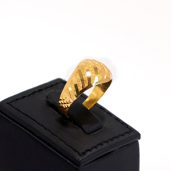 22K Gold Ring - Comfort-Fit Everyday Ring - Zero-Making Charge - Side Angle