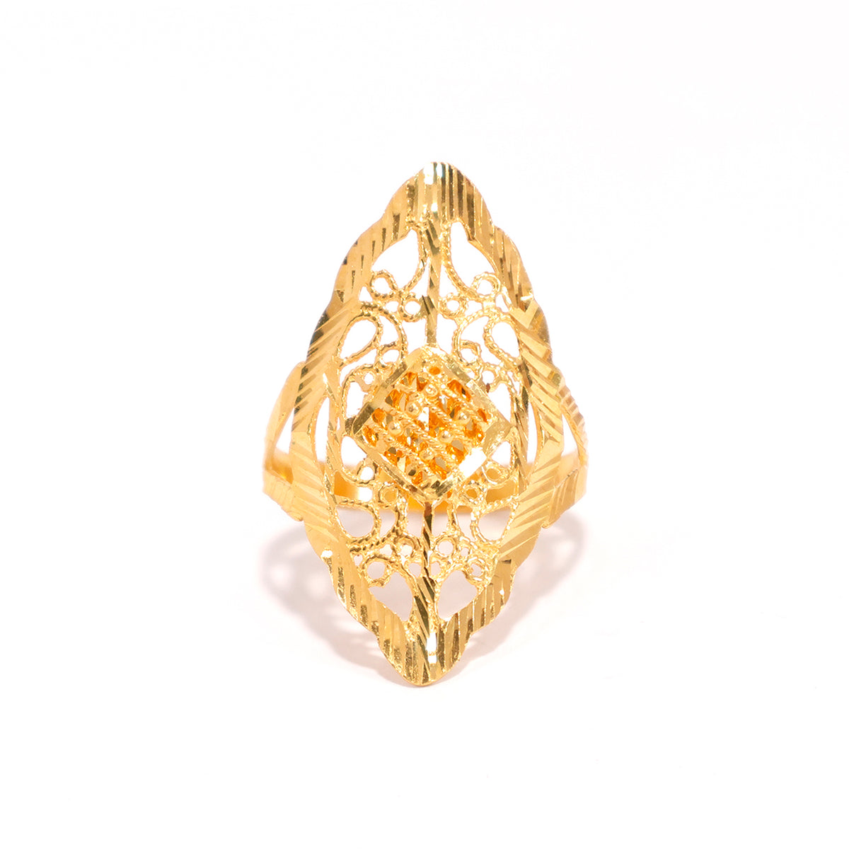 22K Gold Ring - Wide Sleek Yellow Band - Zero Making Charge - Main View