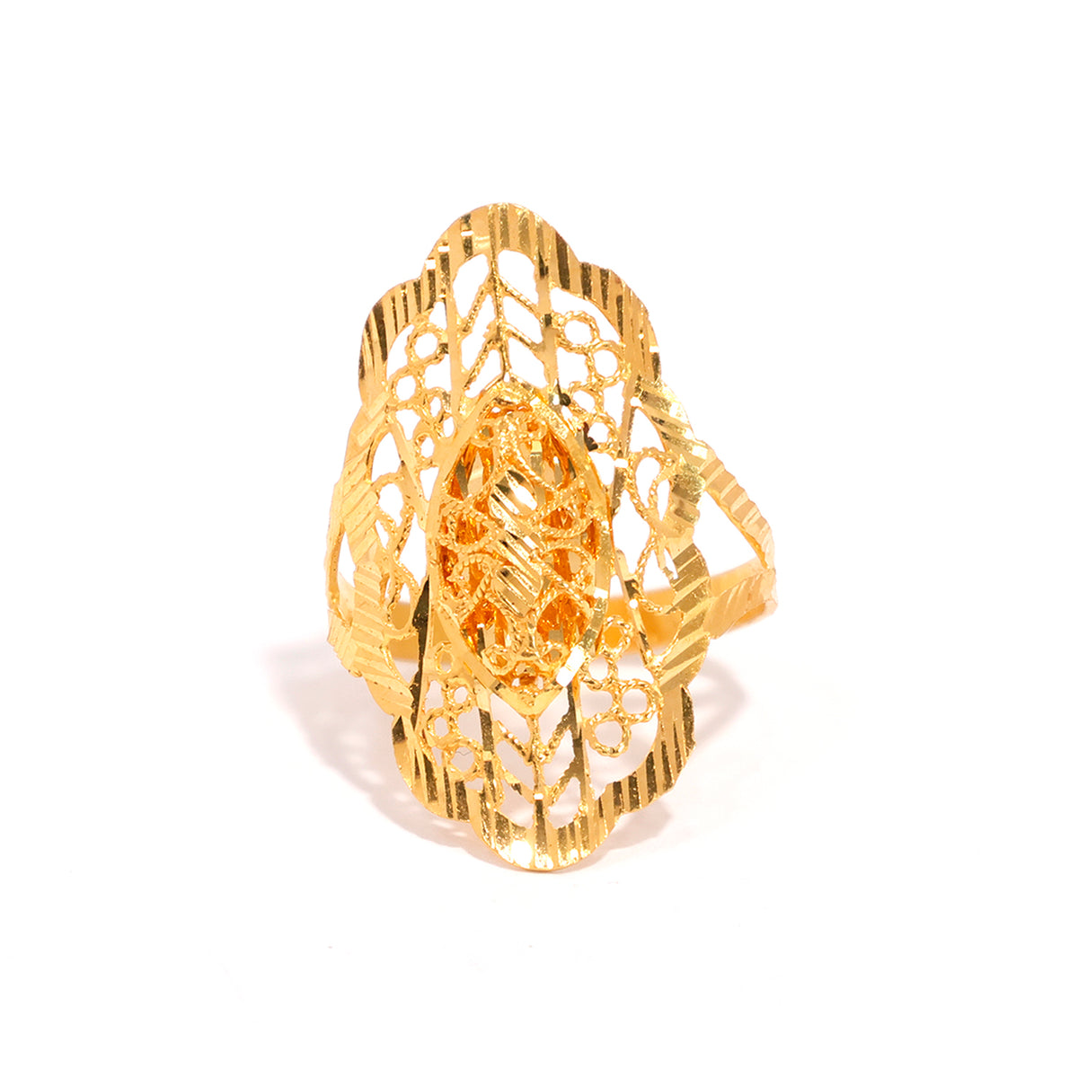 22K Gold Ring - Bold Polished Yellow Band - Zero Making Charge - Main View