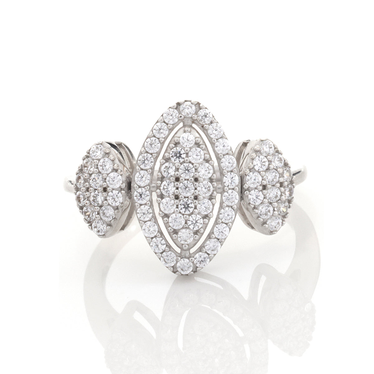 18K Gold Marquise Trio Cluster Ring - Zero making charge