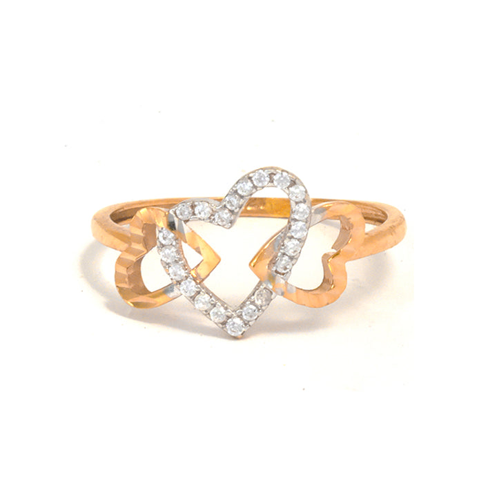 21K Gold Ring – Star Outline Pavé Accent – Zero Making Charge