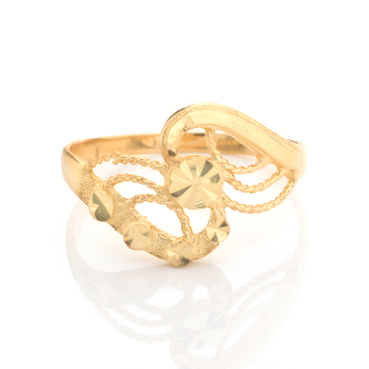 18K Gold Swirl Rope-Twist Ring