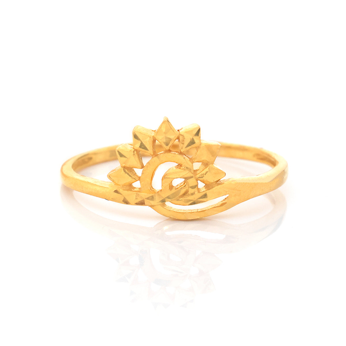 22K Gold Sunburst Spiral Ring