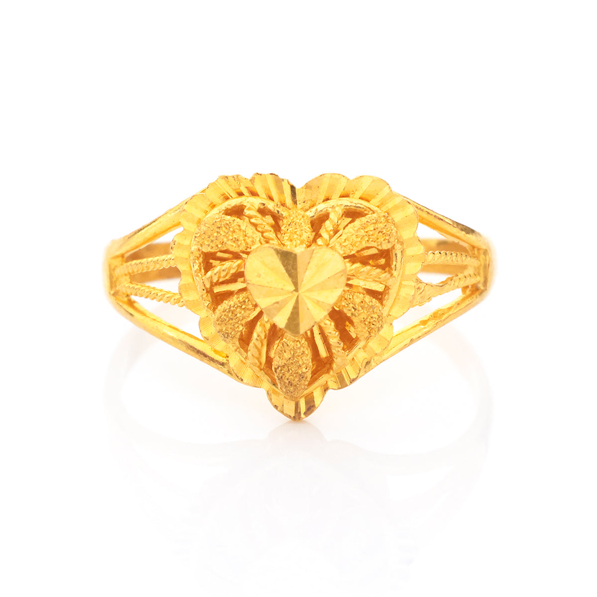 22K Gold Heart Cluster Ring
