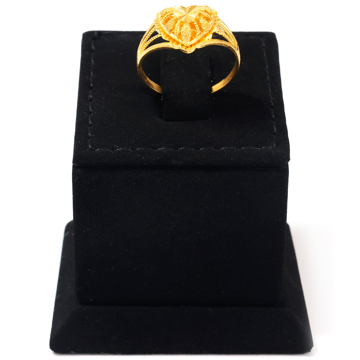 22K Gold Heart Cluster Ring
