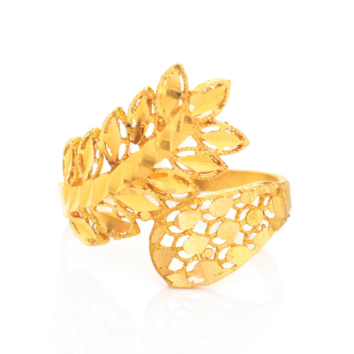 22K Gold Leaf Wrap Mesh Ring