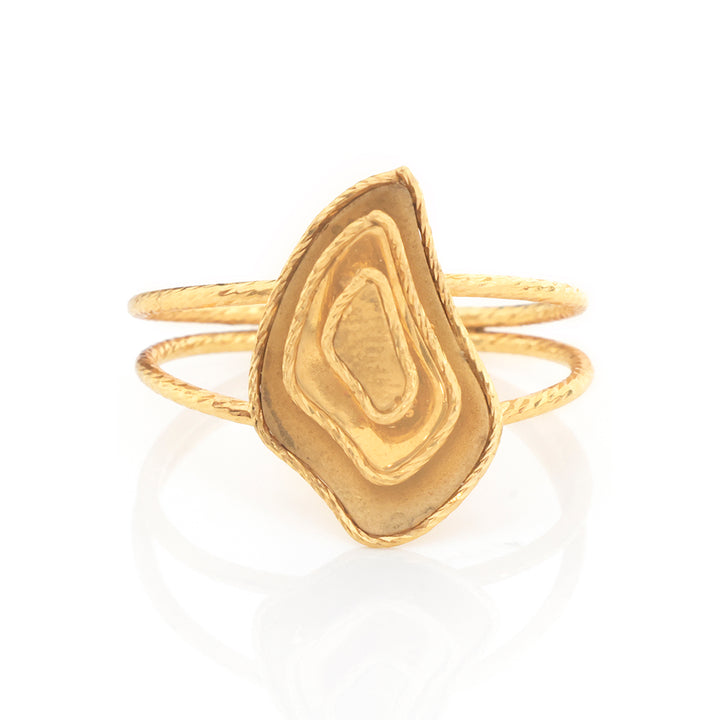 18K Gold Flat-Top Facet Ring