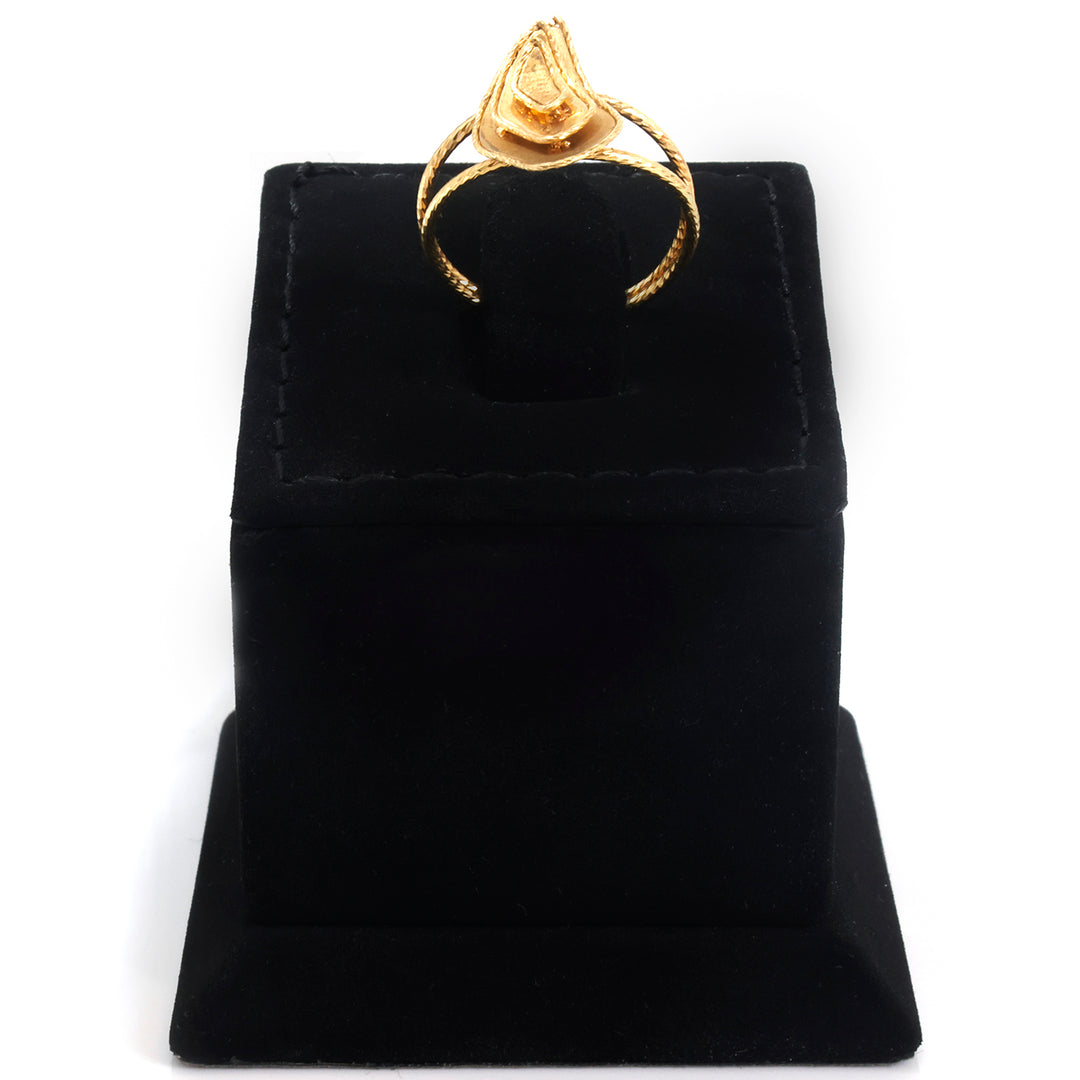 18K Gold Flat-Top Facet Ring