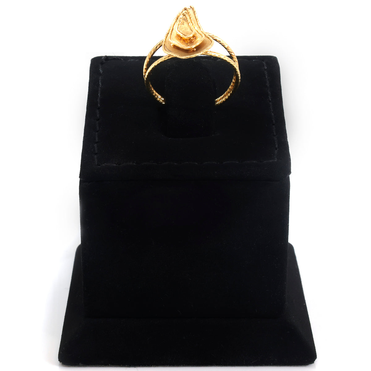 18K Gold Flat-Top Facet Ring