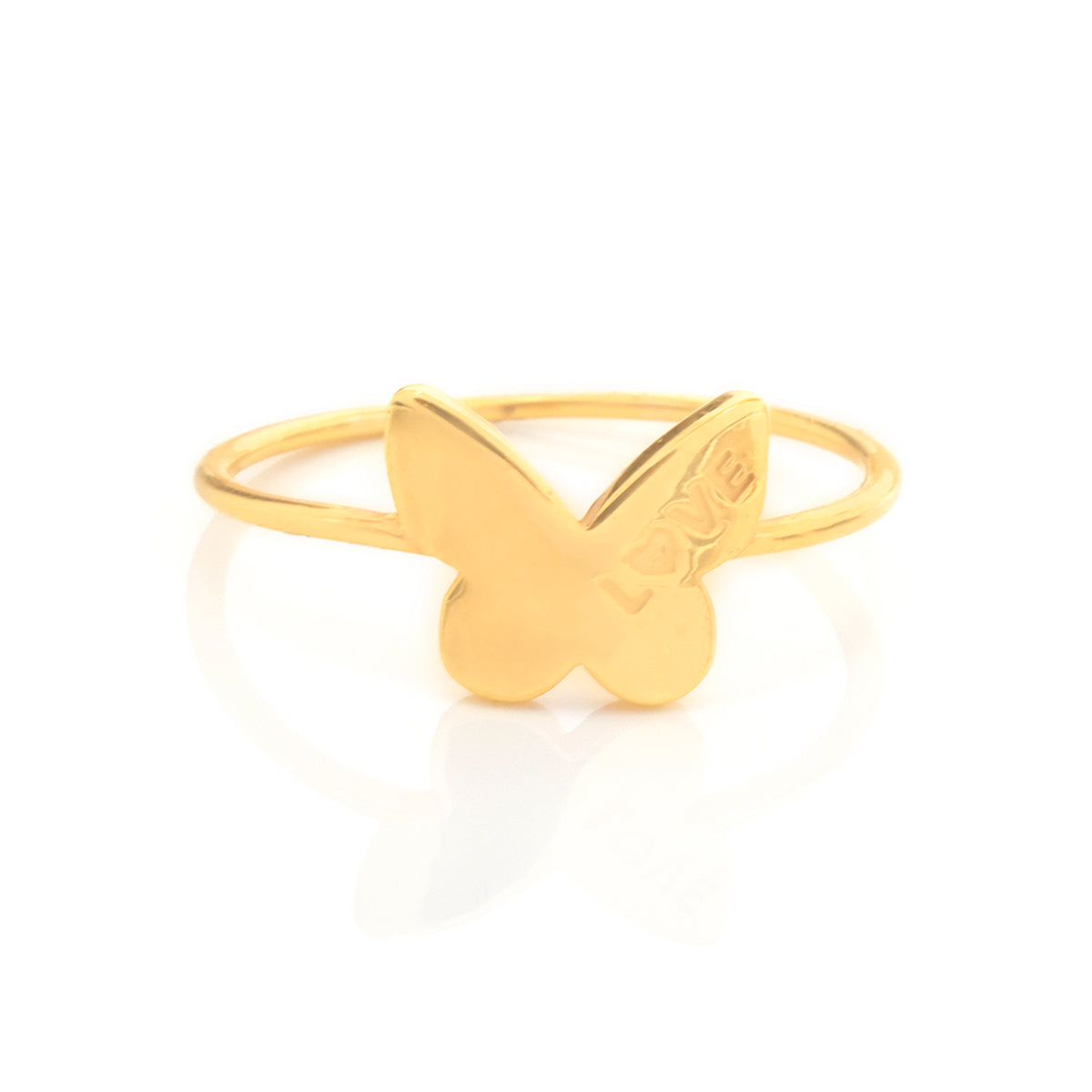 18K Gold Love Butterfly Ring