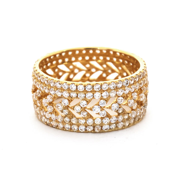 Gold and crystal bracelet on a white background