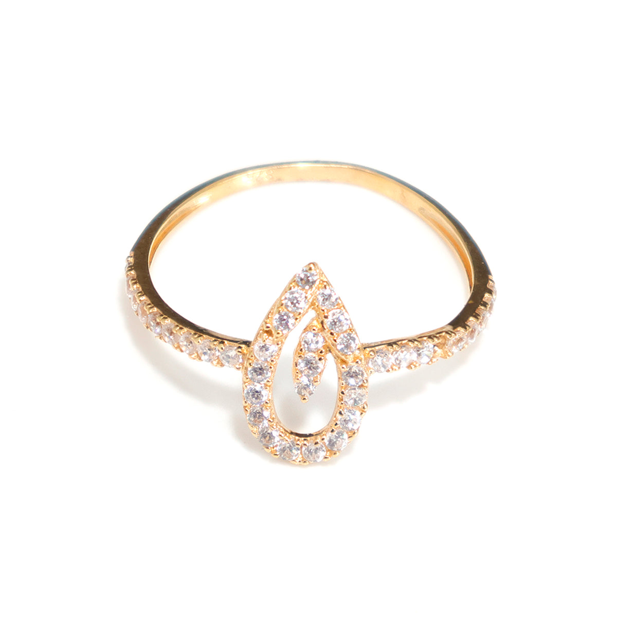 21K Gold Ring – Elegant Leaf Design – Zero Making Charge - Main View