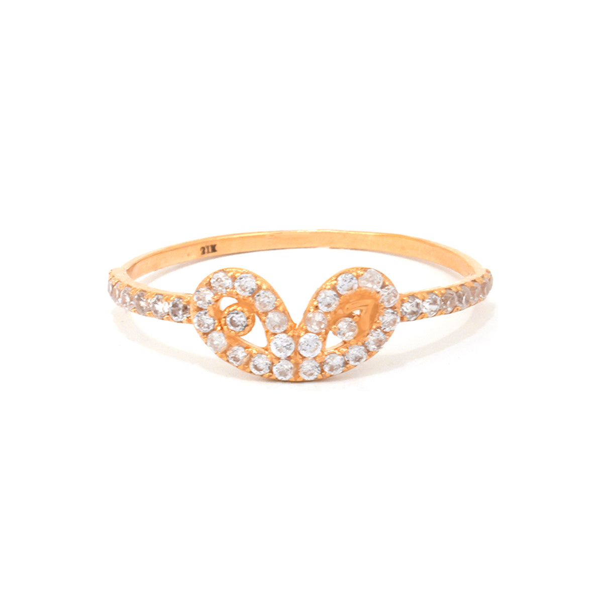 Gold bracelet with diamond accents on a white background