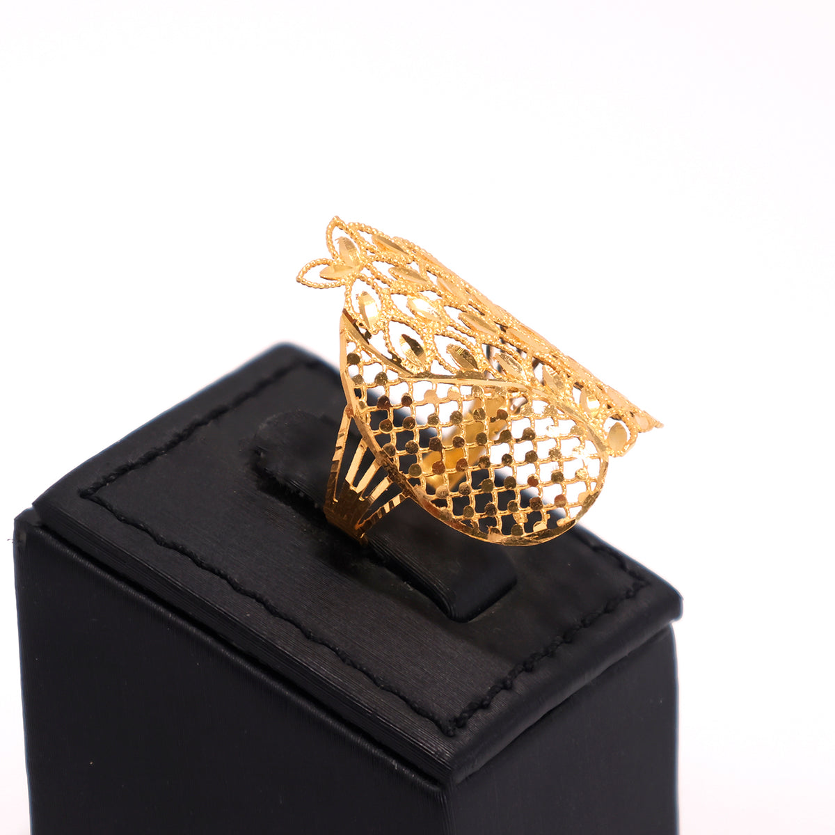 22K Gold Ring - Tapered Comfort-Fit Band - Zero Making Charge - Side Angle