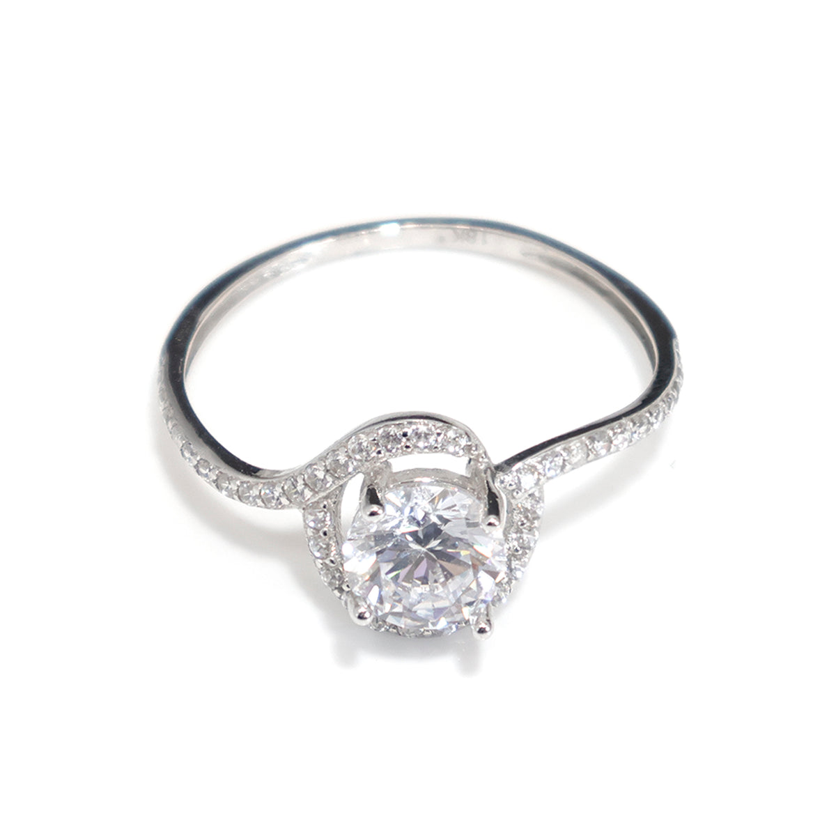 18K Gold CZ Solitaire Ring – Classic Sparkle – Zero Making Charge - Main View