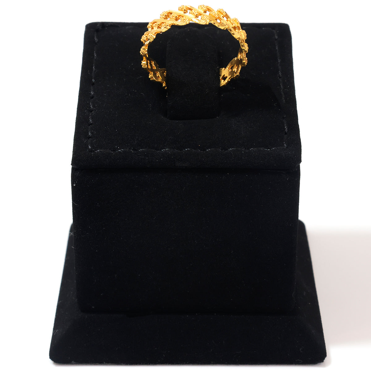 22K Gold Beaded Zigzag Eternity Band Ring