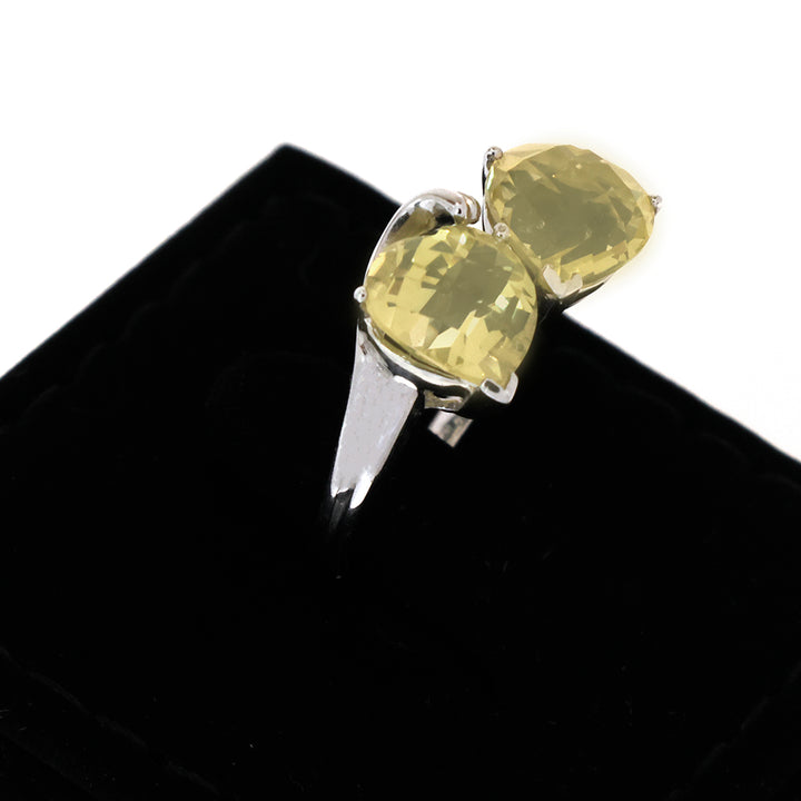 18K Gold Ring – White Gold Twin Heart Ring – Making Charge