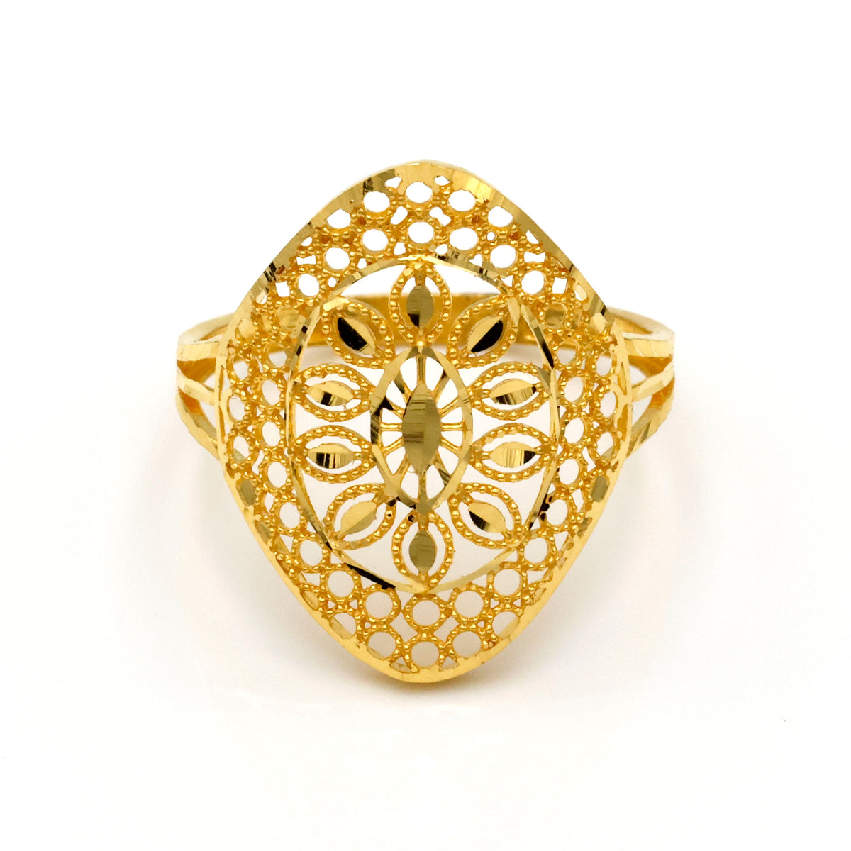 Al Fanan - Floral Cutwork 22K Gold Rings