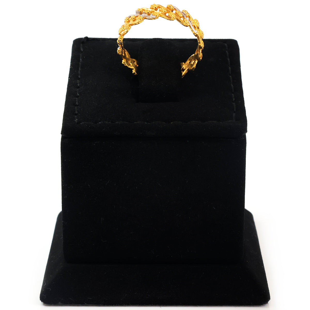 22K Gold Two-Tone Braided Zigzag Eternity Ring