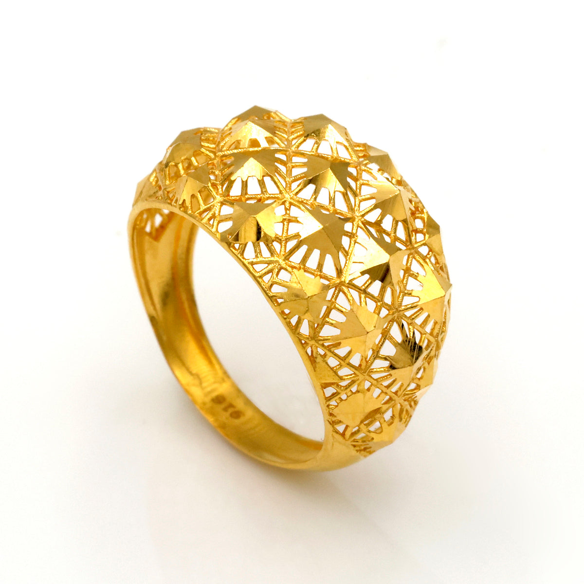 Openwork 22K Gold Band Rings - Al Fanan