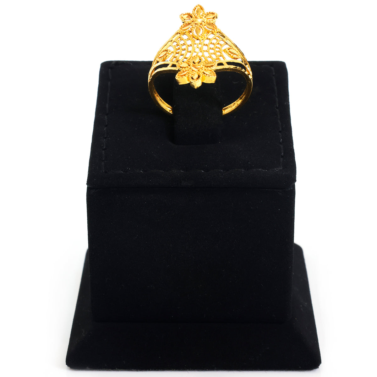 22K Gold Diamond Flower Trellis Ring