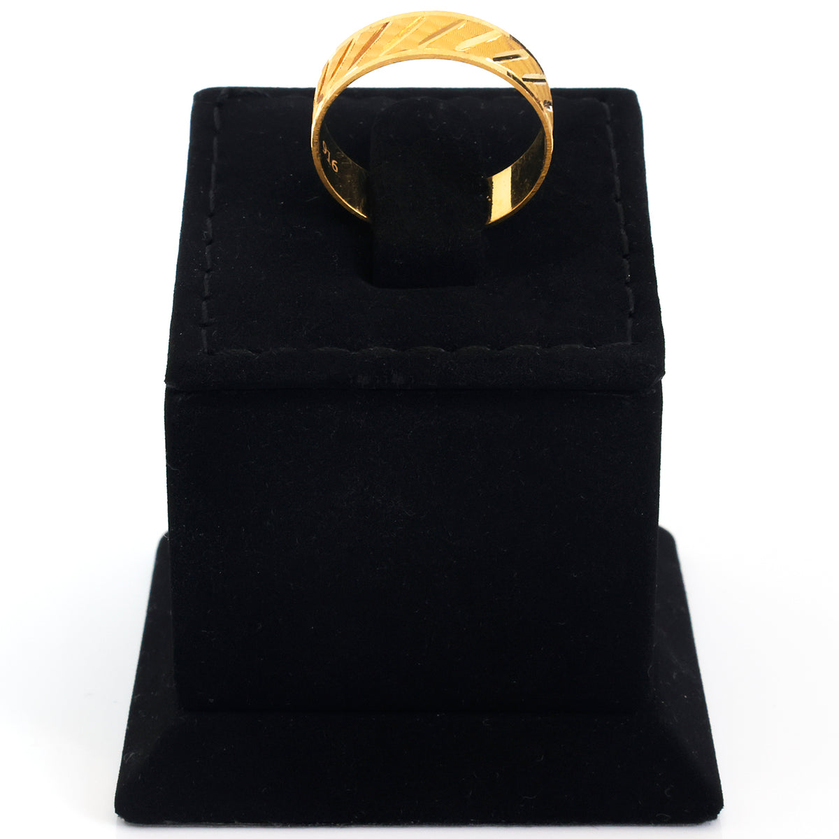 22K Gold Diagonal Cut Band Ring