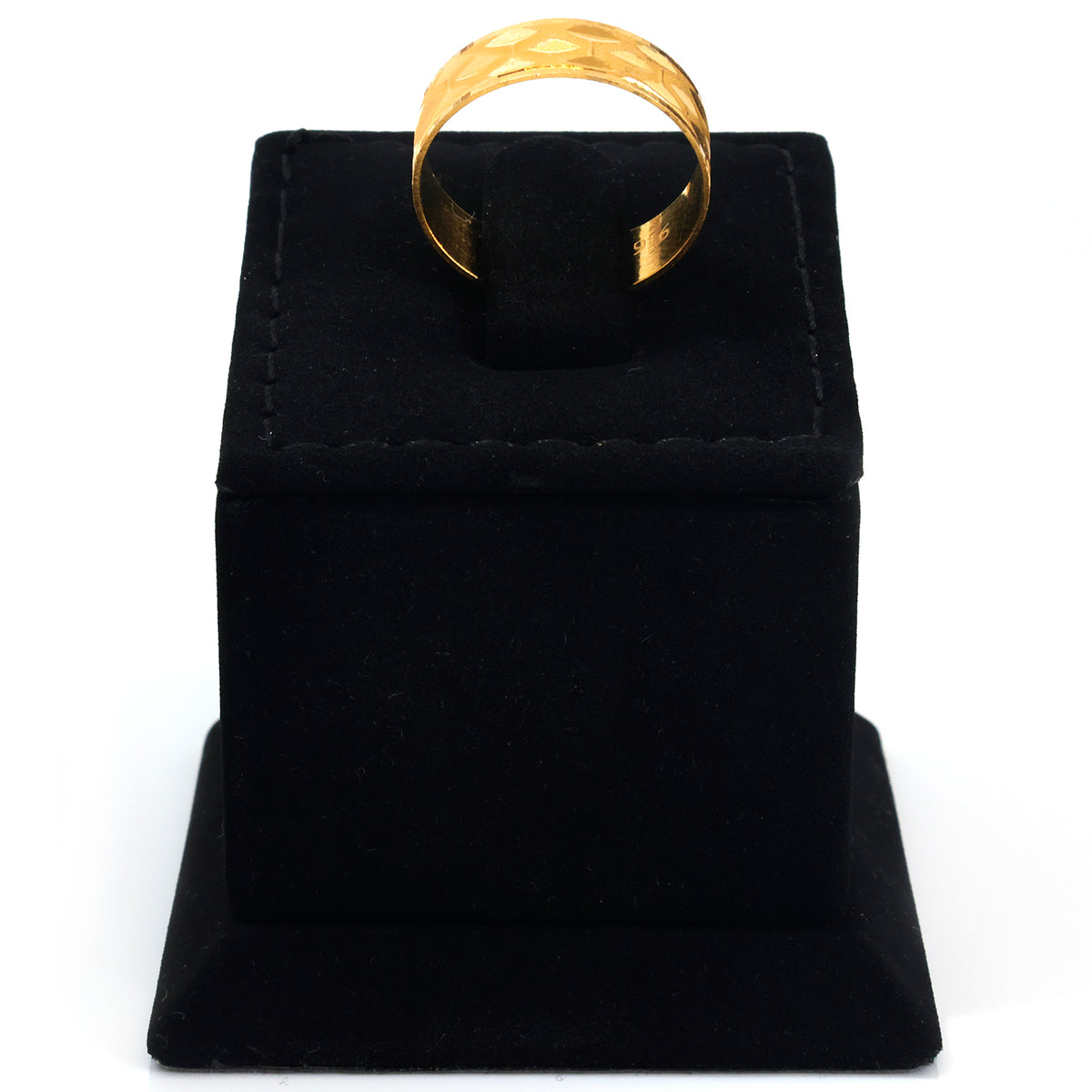 22K Gold Hammered Pebble Texture Band Ring