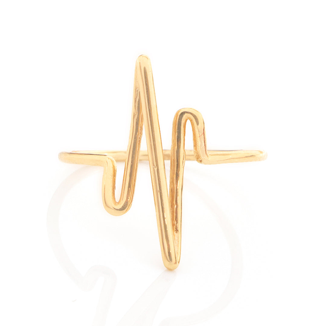 18K Gold Heartbeat Pulse Ring