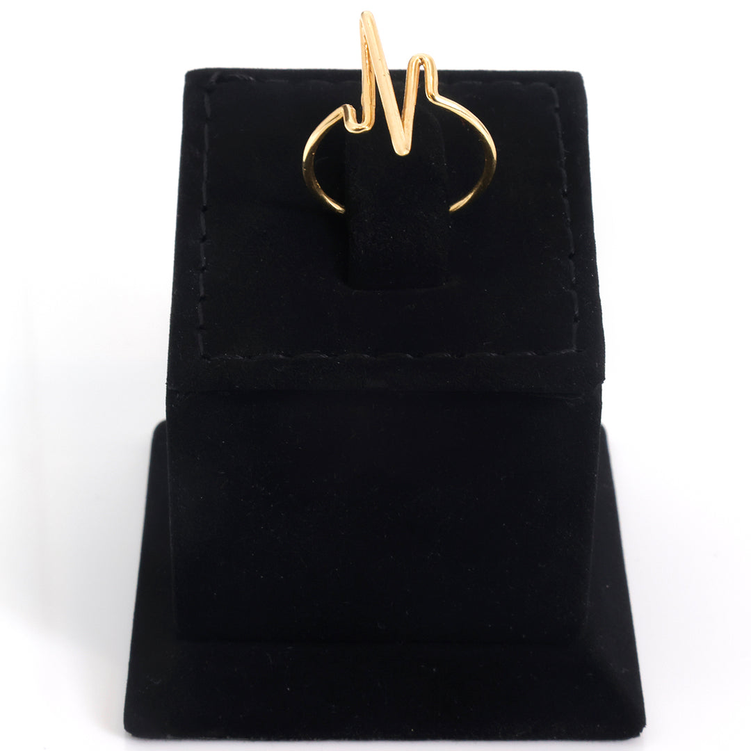 18K Gold Heartbeat Pulse Ring
