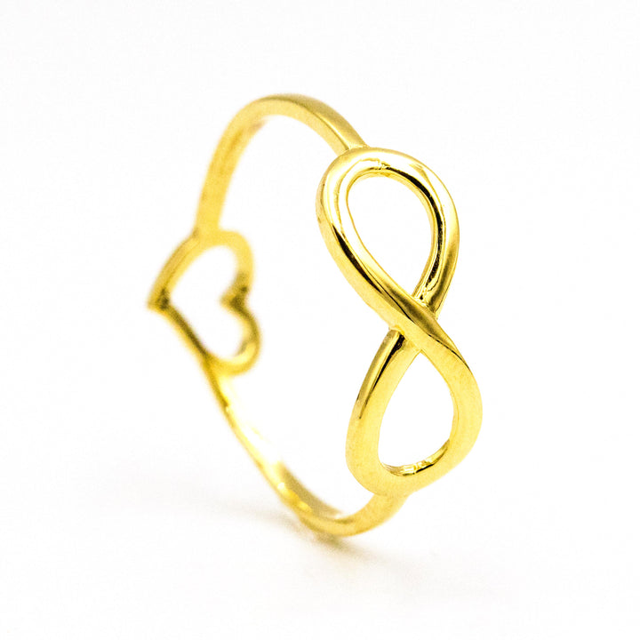 Unique 18K Gold Heart & Infinity Ring AFR08890