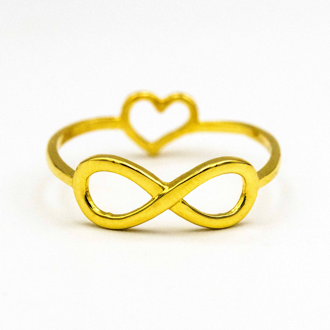 Unique 18K Gold Heart & Infinity Ring AFR08890