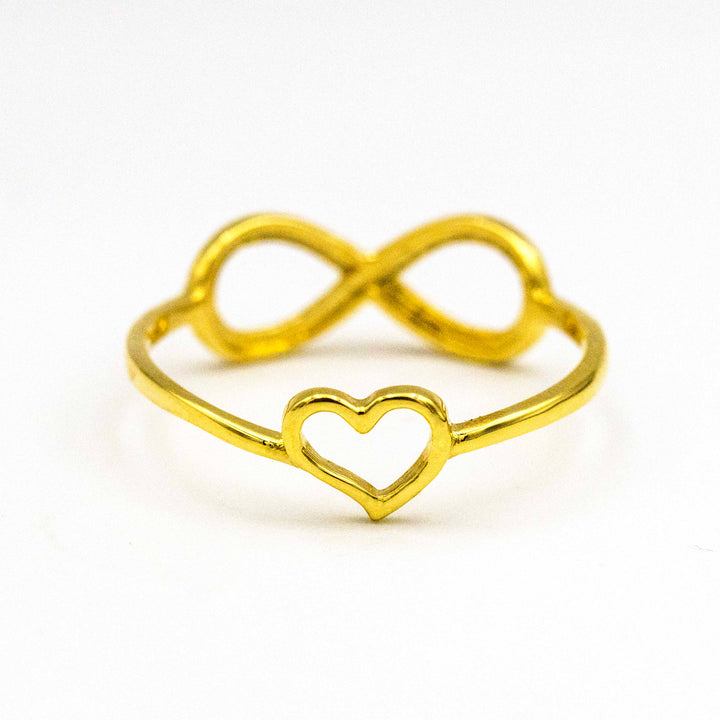 Unique 18K Gold Heart & Infinity Ring AFR08890