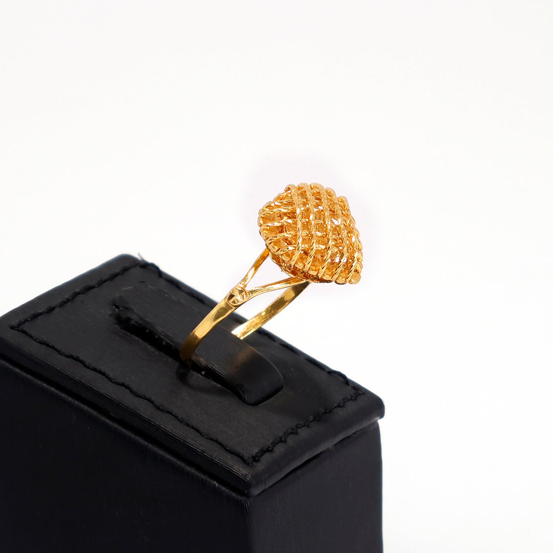 22K Gold Ring – Sleek Plain Band for Everyday Wear – Zero Making Charge - Side Angle