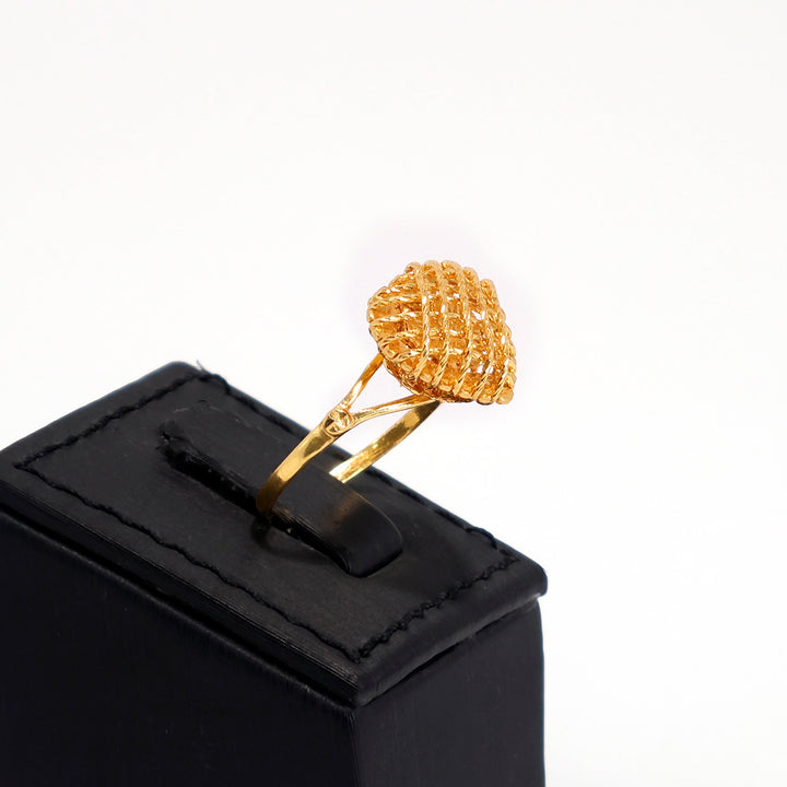 22K Gold Ring – Sleek Plain Band for Everyday Wear – Zero Making Charge - Side Angle