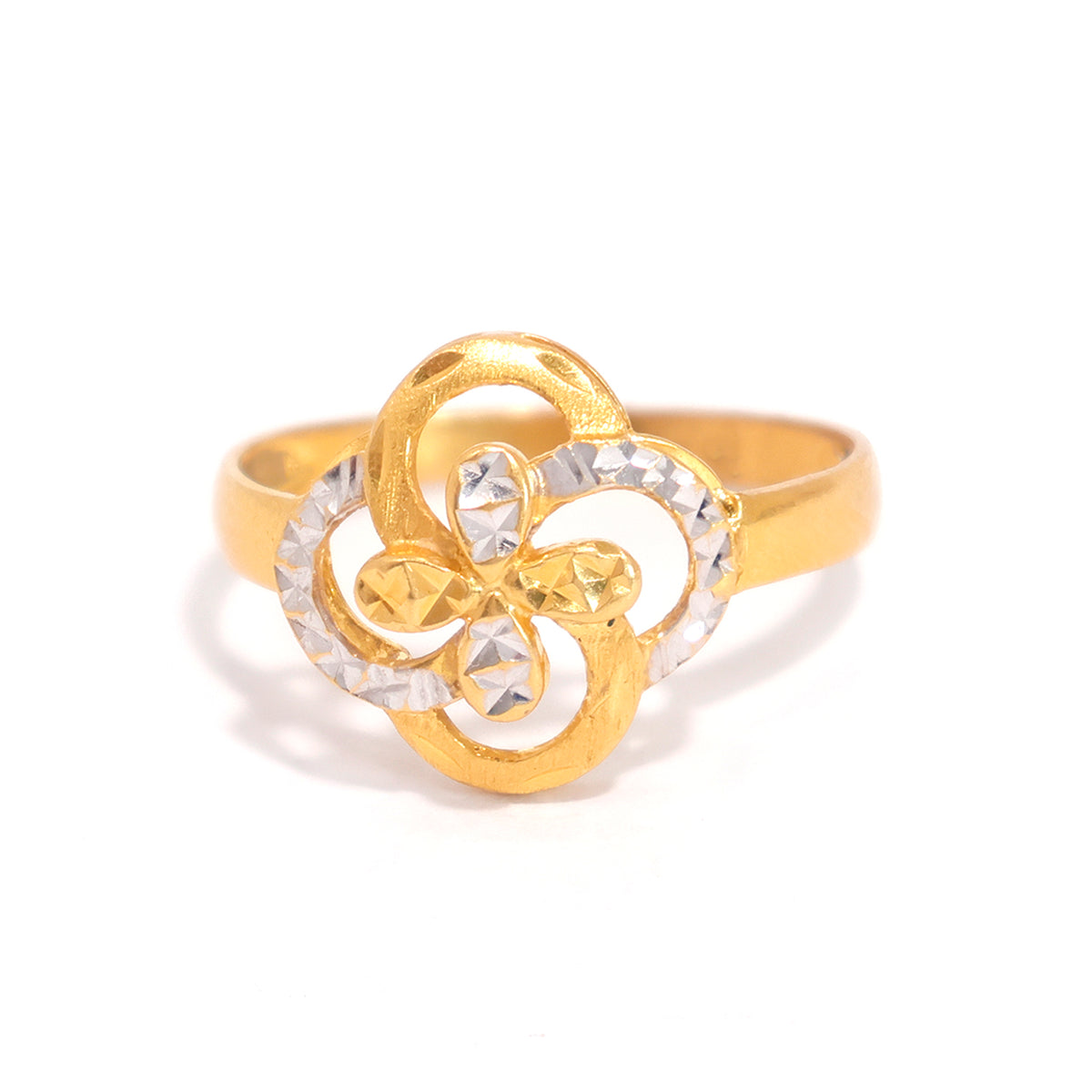 22K Gold Ring - Two-Tone Polished Band - Zero Making Charge - Main View