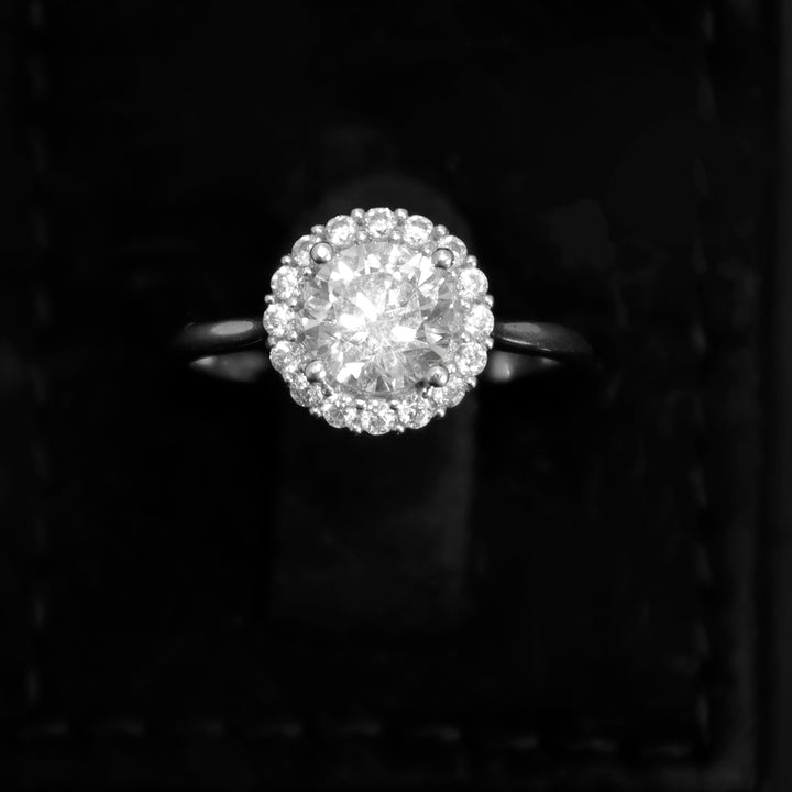 18K Gold CZ Ring - Elegant Cubic Zirconia Design- Main View