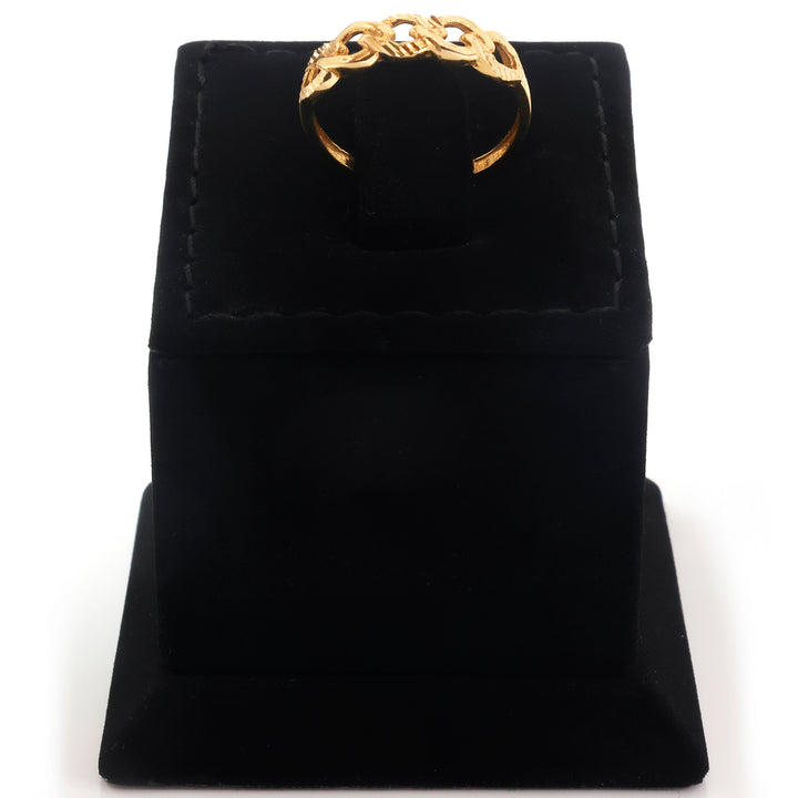 18K Gold Triple Flower Cluster Ring