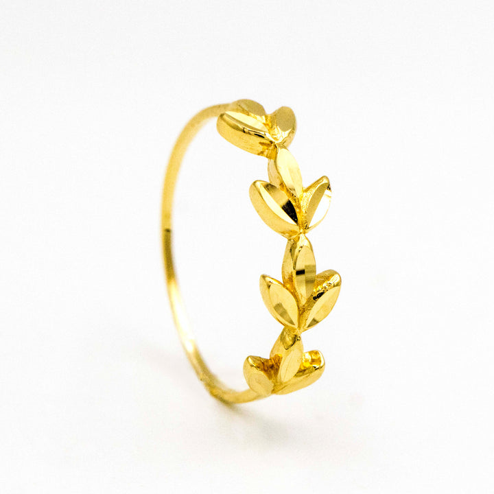 Gorgeous 18K Gold Leaf Ring AFR09009