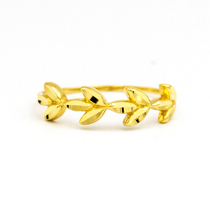 Gorgeous 18K Gold Leaf Ring AFR09009