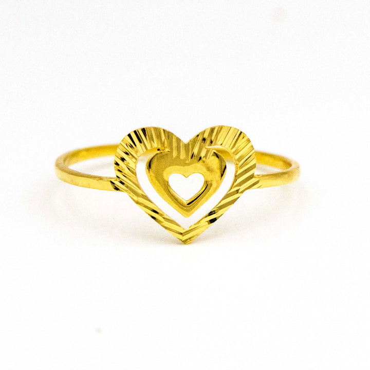 Gorgeous 18K Gold Hearts Ring AFR09012
