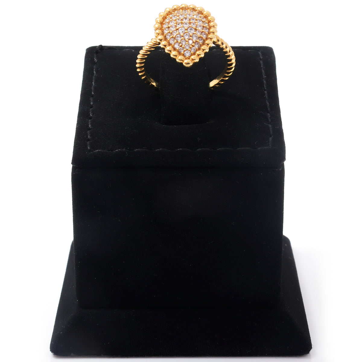 18K Gold Scalloped Teardrop Cluster Ring