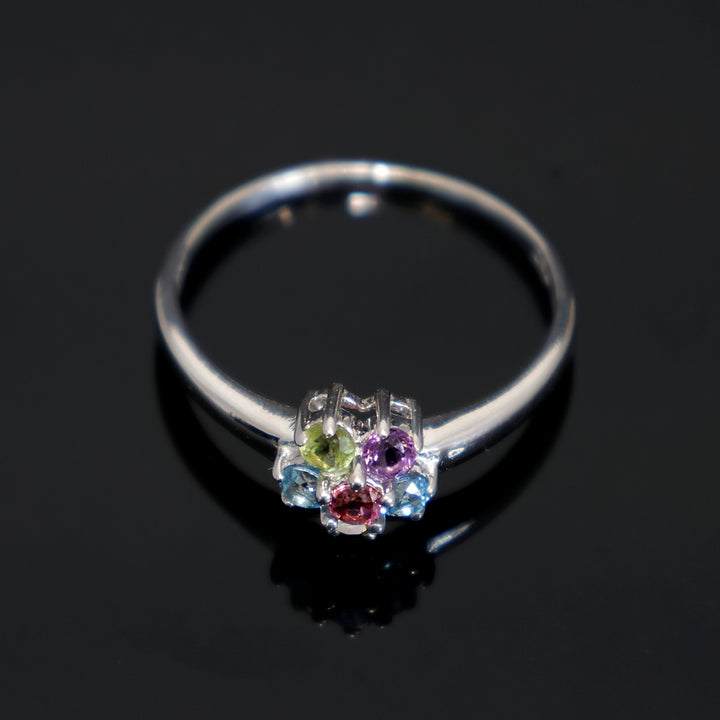 18K White Gold Multicolour CZ Ring – Zero Making Charge - Main View