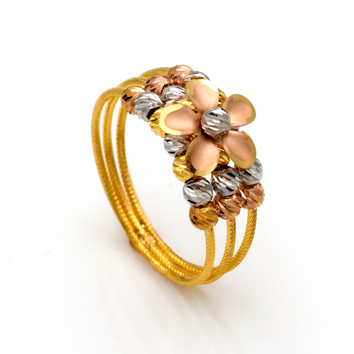 22K Tri-Color Floral - Al Fanan