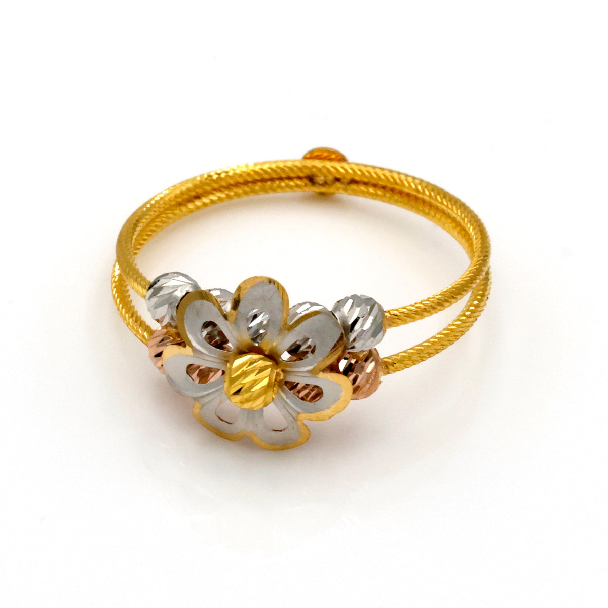 Al Fanan - Tri Color Gold Ring 22K 